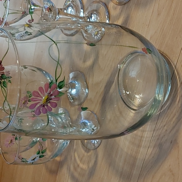 Hand-Painted Floral Glassware Set - Picture 2 of 7